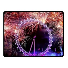 Happy New Year Clock Time Fireworks Pictures Fleece Blanket (small) by Sapixe