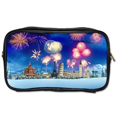 Happy New Year Celebration Of The New Year Landmarks Of The Most Famous Cities Around The World Fire Toiletries Bags 2-side by Sapixe