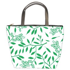 Leaves Foliage Green Wallpaper Bucket Bags