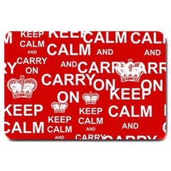 Keep Calm And Carry On Large Doormat  by Sapixe