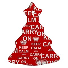 Keep Calm And Carry On Christmas Tree Ornament (two Sides)