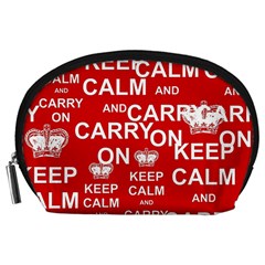 Keep Calm And Carry On Accessory Pouches (large)  by Sapixe