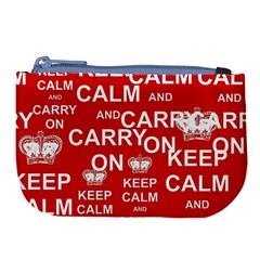 Keep Calm And Carry On Large Coin Purse by Sapixe