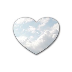 Light Nature Sky Sunny Clouds Rubber Coaster (heart)  by Sapixe