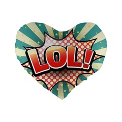 Lol Comic Speech Bubble  Vector Illustration Standard 16  Premium Flano Heart Shape Cushions by Sapixe