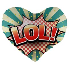 Lol Comic Speech Bubble  Vector Illustration Large 19  Premium Flano Heart Shape Cushions by Sapixe