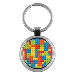 Lego Bricks Pattern Key Chains (round)  by Sapixe