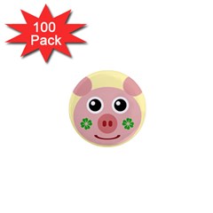 Luck Lucky Pig Pig Lucky Charm 1  Mini Magnets (100 Pack) 