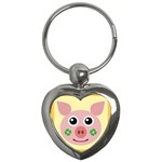 Luck Lucky Pig Pig Lucky Charm Key Chains (Heart)  Front