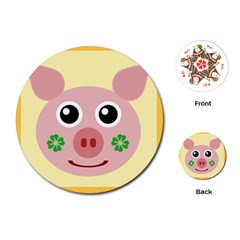 Luck Lucky Pig Pig Lucky Charm Playing Cards (round)  by Sapixe