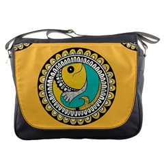 Madhubani Fish Indian Ethnic Pattern Messenger Bags