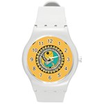 Madhubani Fish Indian Ethnic Pattern Round Plastic Sport Watch (M) Front