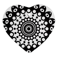 Mandala Geometric Symbol Pattern Heart Ornament (two Sides) by Sapixe