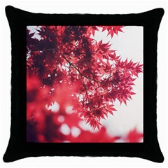 Maple Leaves Red Autumn Fall Throw Pillow Case (black)