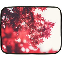 Maple Leaves Red Autumn Fall Double Sided Fleece Blanket (mini) 