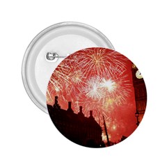 London Celebration New Years Eve Big Ben Clock Fireworks 2 25  Buttons