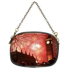 London Celebration New Years Eve Big Ben Clock Fireworks Chain Purses (two Sides) 