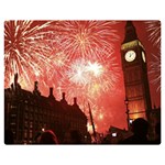 London Celebration New Years Eve Big Ben Clock Fireworks Double Sided Flano Blanket (Medium)  60 x50  Blanket Front