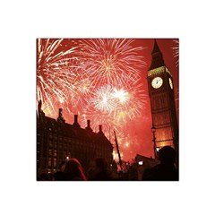 London Celebration New Years Eve Big Ben Clock Fireworks Satin Bandana Scarf