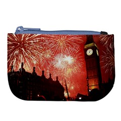 London Celebration New Years Eve Big Ben Clock Fireworks Large Coin Purse