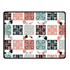 Mint Black Coral Heart Paisley Fleece Blanket (small) by Sapixe