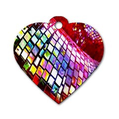 Multicolor Wall Mosaic Dog Tag Heart (two Sides)