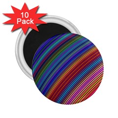 Multicolored Stripe Curve Striped 2 25  Magnets (10 Pack)  by Sapixe