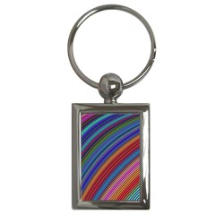 Multicolored Stripe Curve Striped Key Chains (rectangle) 