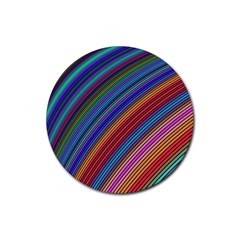 Multicolored Stripe Curve Striped Rubber Coaster (round) 