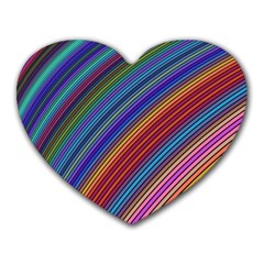 Multicolored Stripe Curve Striped Heart Mousepads