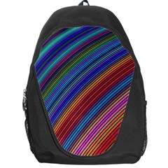 Multicolored Stripe Curve Striped Backpack Bag by Sapixe