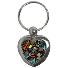 Music Pattern Key Chains (heart)  by Sapixe