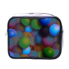 Multicolored Patterned Spheres 3d Mini Toiletries Bags