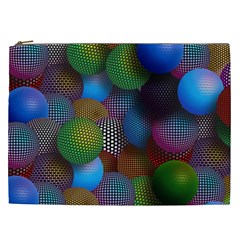 Multicolored Patterned Spheres 3d Cosmetic Bag (xxl) 