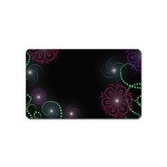 Neon Flowers And Swirls Abstract Magnet (name Card)