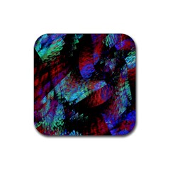 Native Blanket Abstract Digital Art Rubber Coaster (square) 