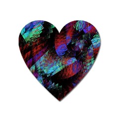Native Blanket Abstract Digital Art Heart Magnet