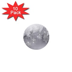 New Year Holiday Snowflakes Tree Branches 1  Mini Buttons (10 Pack) 