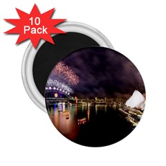 New Year’s Evein Sydney Australia Opera House Celebration Fireworks 2 25  Magnets (10 Pack) 