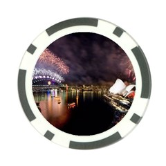 New Year’s Evein Sydney Australia Opera House Celebration Fireworks Poker Chip Card Guard (10 Pack) by Sapixe