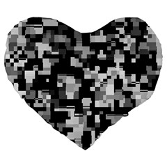 Noise Texture Graphics Generated Large 19  Premium Heart Shape Cushions
