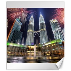New Years Eve Petronas Towers Kuala Lumpur Malaysia Canvas 8  X 10  by Sapixe
