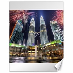 New Years Eve Petronas Towers Kuala Lumpur Malaysia Canvas 18  X 24   by Sapixe