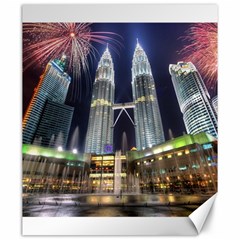 New Years Eve Petronas Towers Kuala Lumpur Malaysia Canvas 20  X 24   by Sapixe