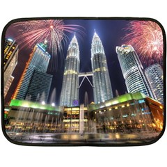 New Years Eve Petronas Towers Kuala Lumpur Malaysia Double Sided Fleece Blanket (mini) 