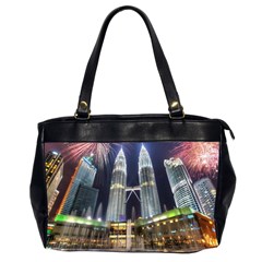 New Years Eve Petronas Towers Kuala Lumpur Malaysia Office Handbags (2 Sides)  by Sapixe