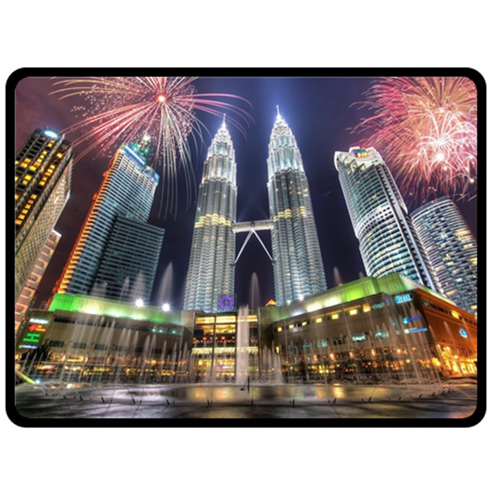 New Years Eve Petronas Towers Kuala Lumpur Malaysia Fleece Blanket (Large) 