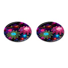 Nice 3d Flower Cufflinks (oval)