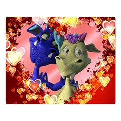 Ove Hearts Cute Valentine Dragon Double Sided Flano Blanket (large) 