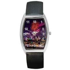 New Year New Year’s Eve In Salzburg Austria Holiday Celebration Fireworks Barrel Style Metal Watch